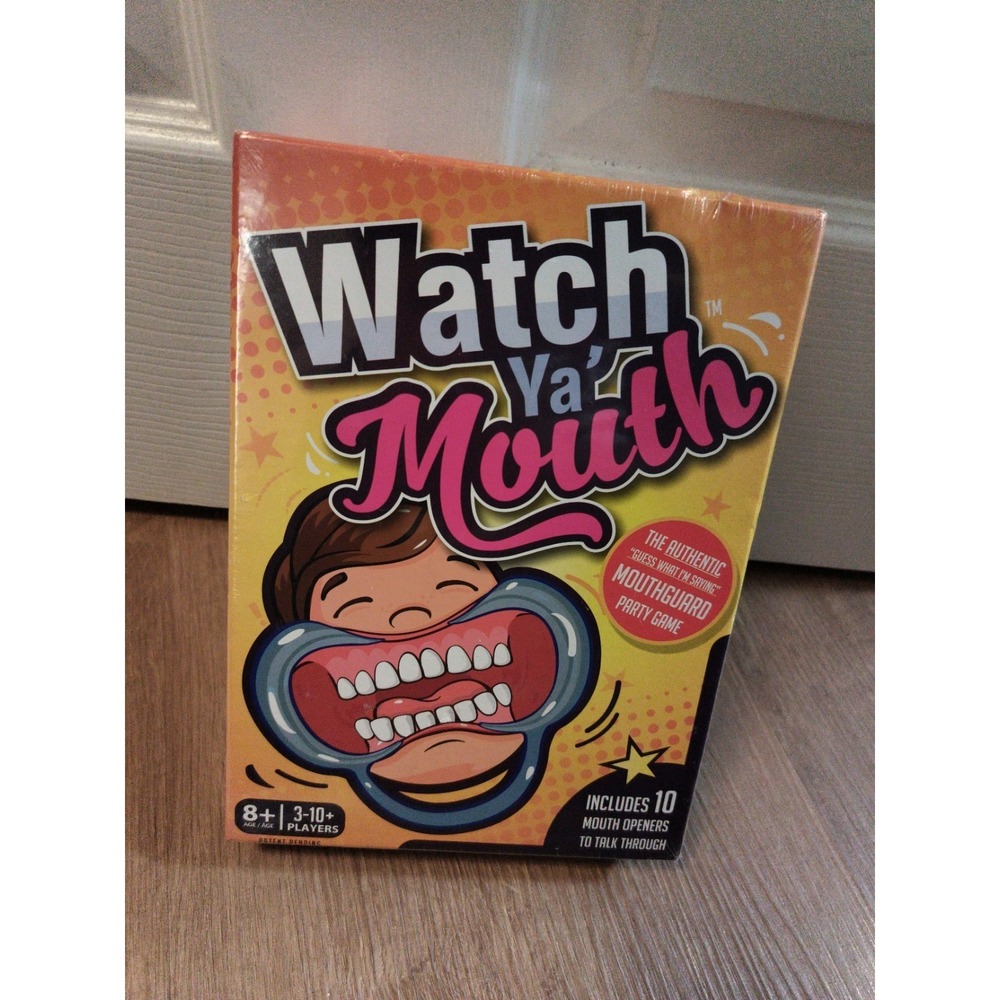 Watch Ya' Mouth Family Party Game With 10 Mouthguard Pieces New Sealed Age 8+!